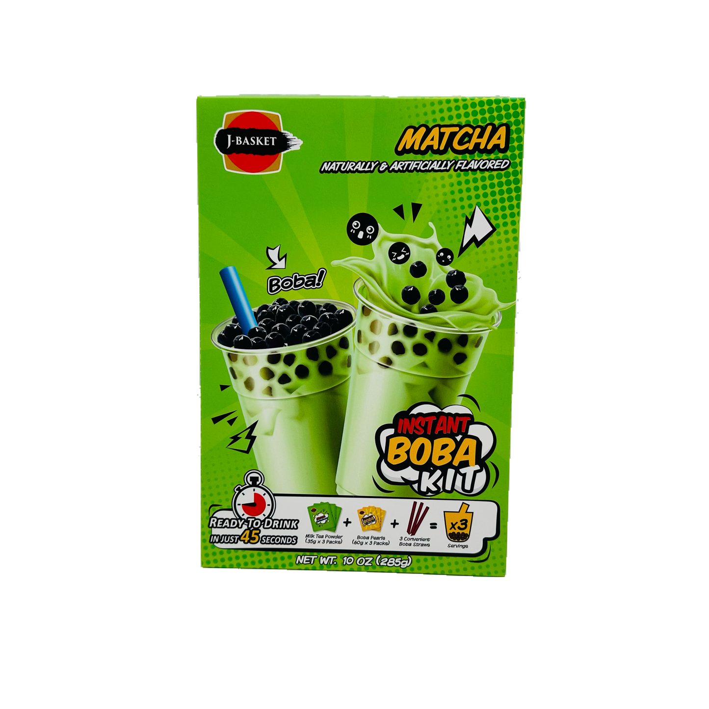 J-Basket Instant Boba Kit (Matcha Naturally & Artificially Flavored)